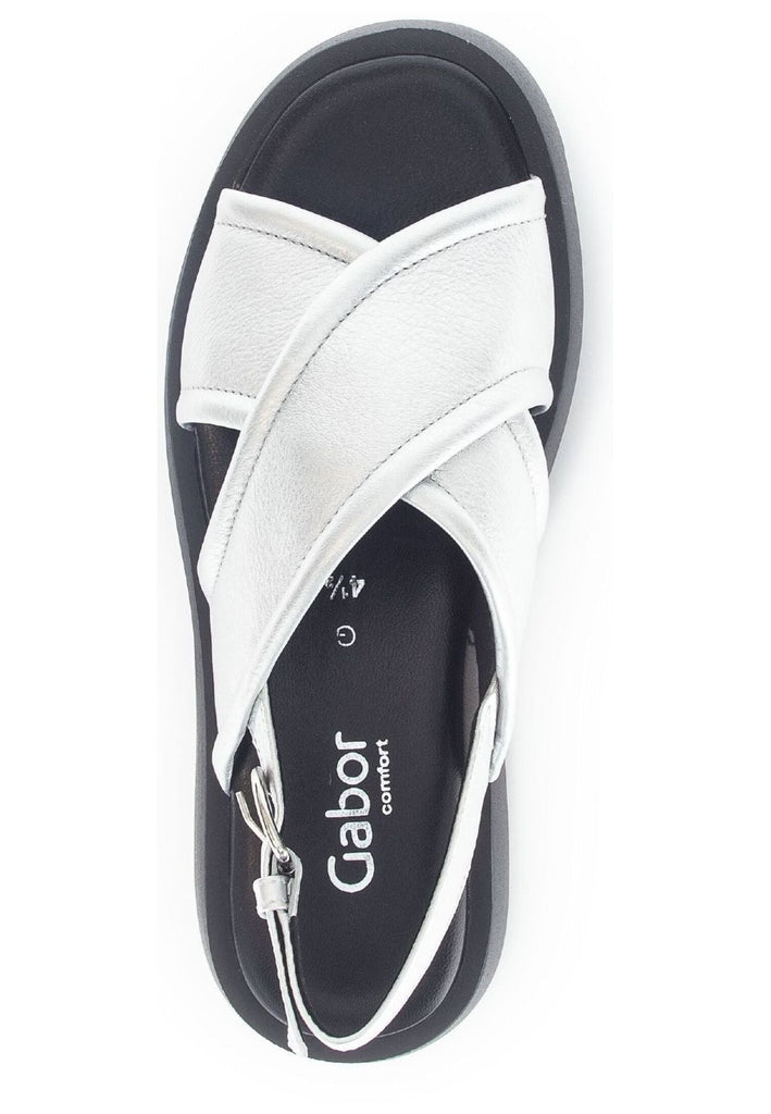 Gabor Comfort Sandalen Leder Silber