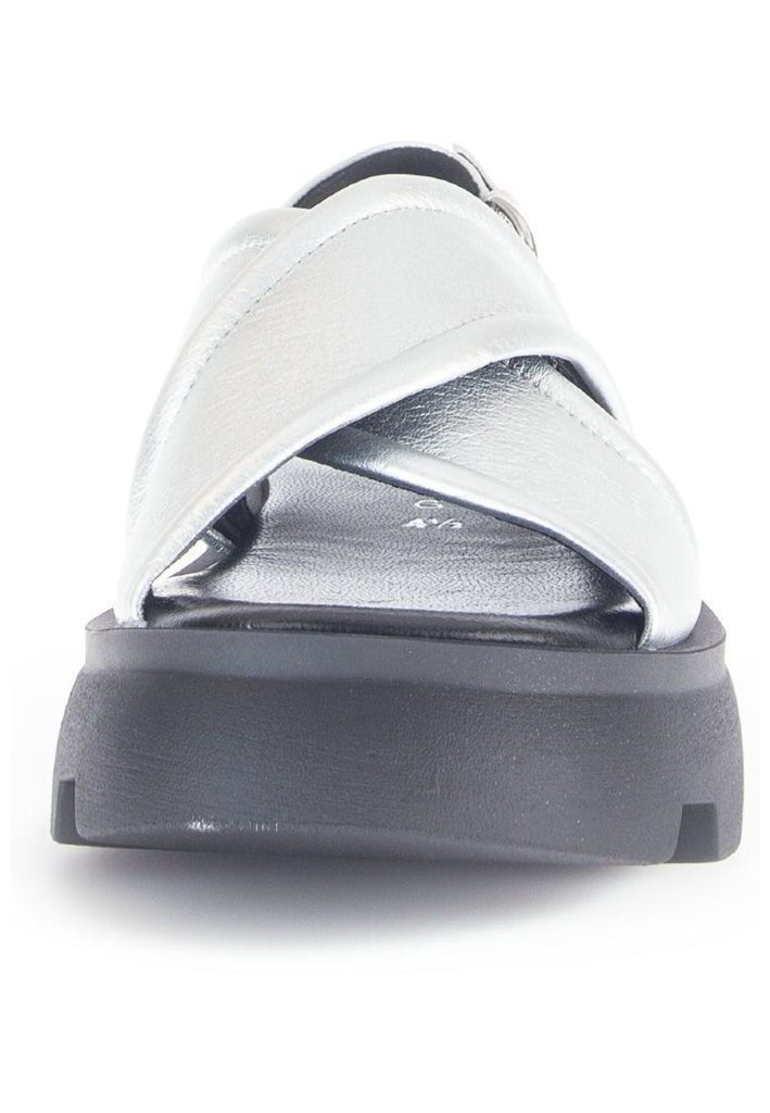 Gabor Comfort Sandalen Leder Silber