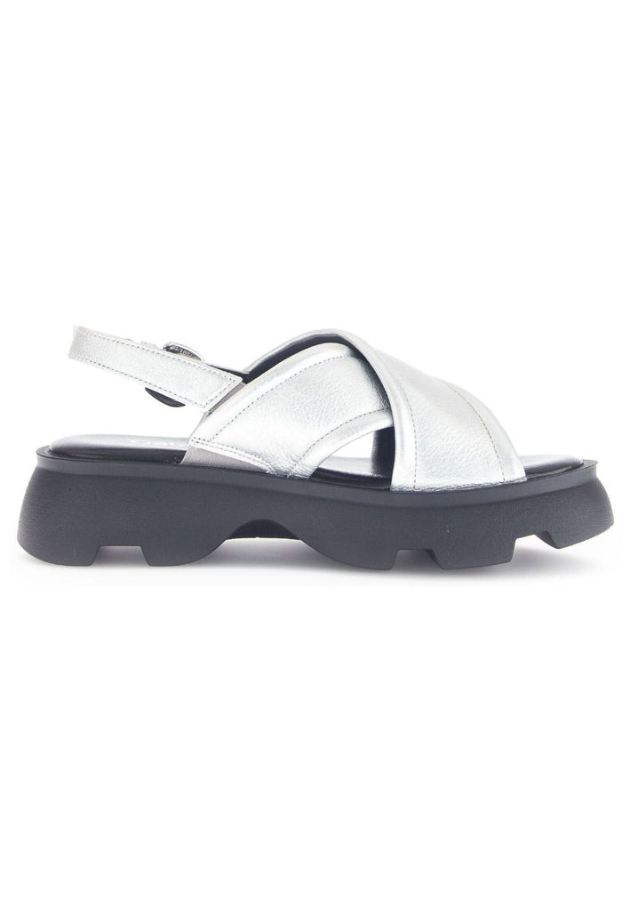 Gabor Comfort Sandalen Leder Silber