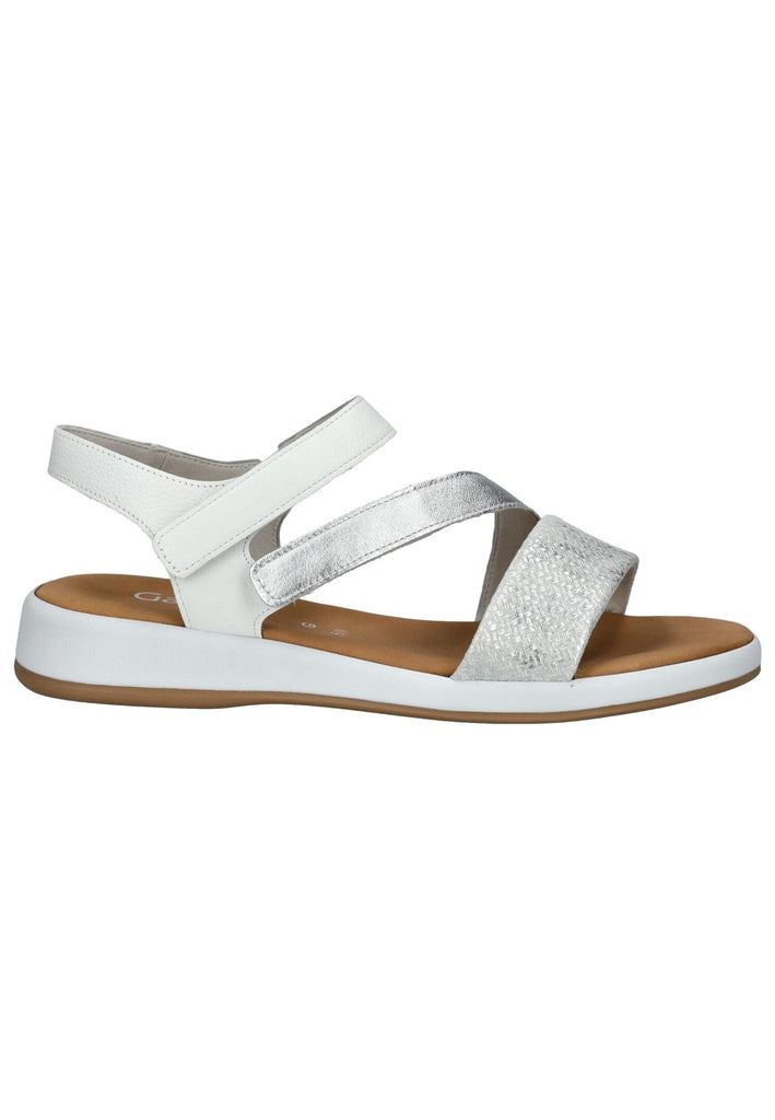Gabor Comfort Sandalen Leder Weiß/Silber
