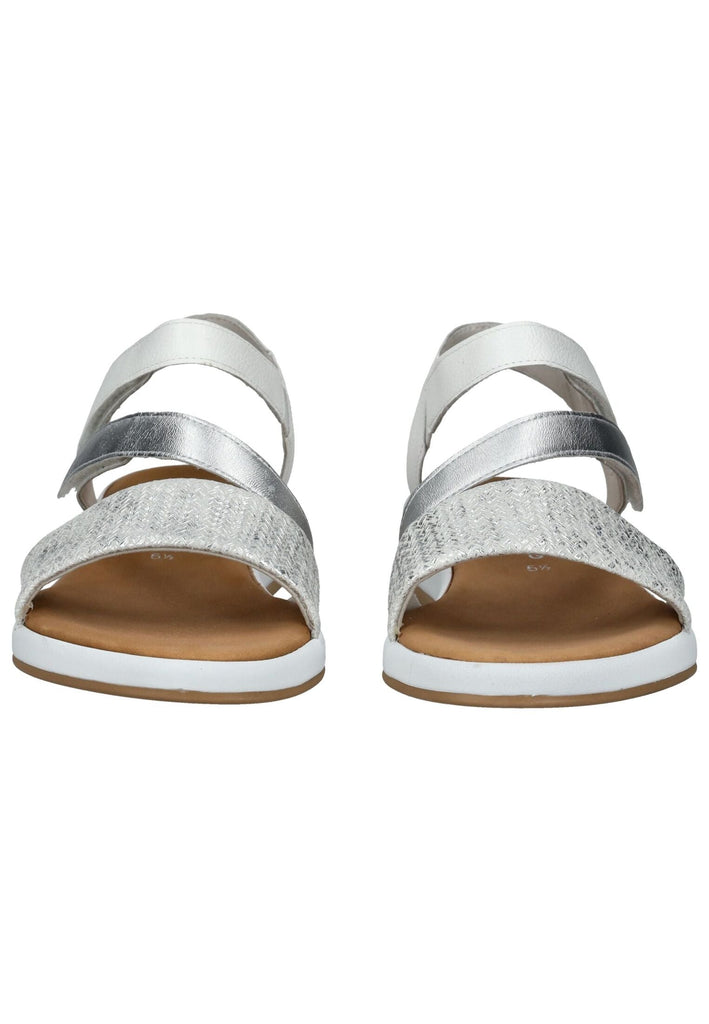 Gabor Comfort Sandalen Leder Weiß/Silber