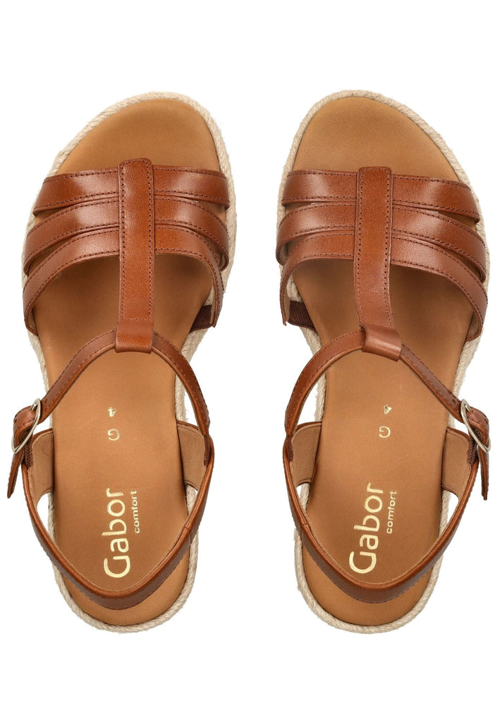 Gabor Comfort Sandalen Nappaleder Cognac