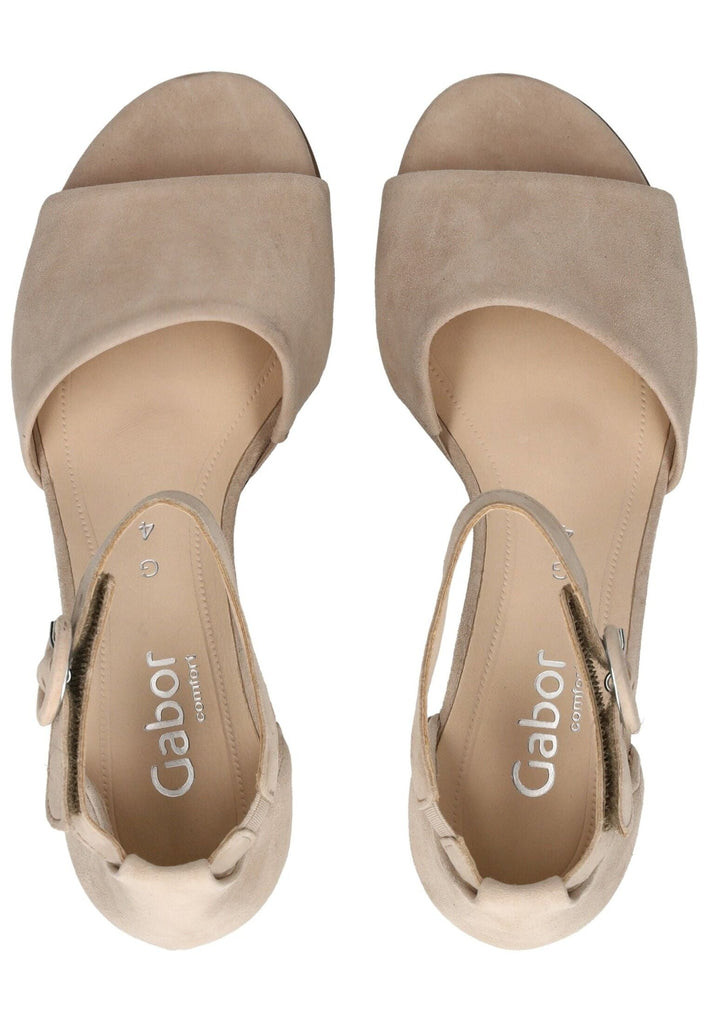 Gabor Comfort Sandalen Veloursleder Beige