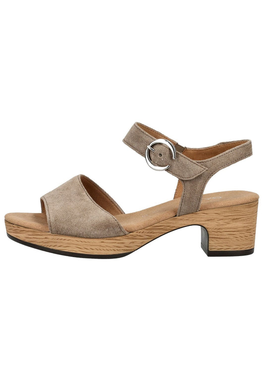Gabor Comfort Sandalen Veloursleder Sesam
