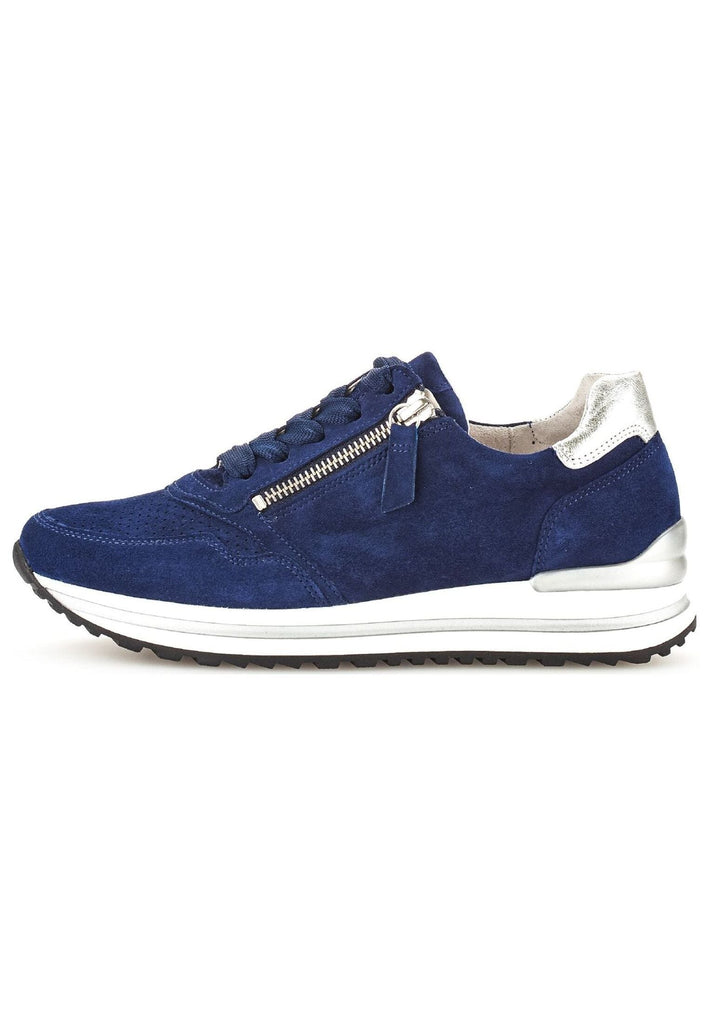 Sneaker Gabor Comfort Sneaker Veloursleder/Textil Blau/Silber