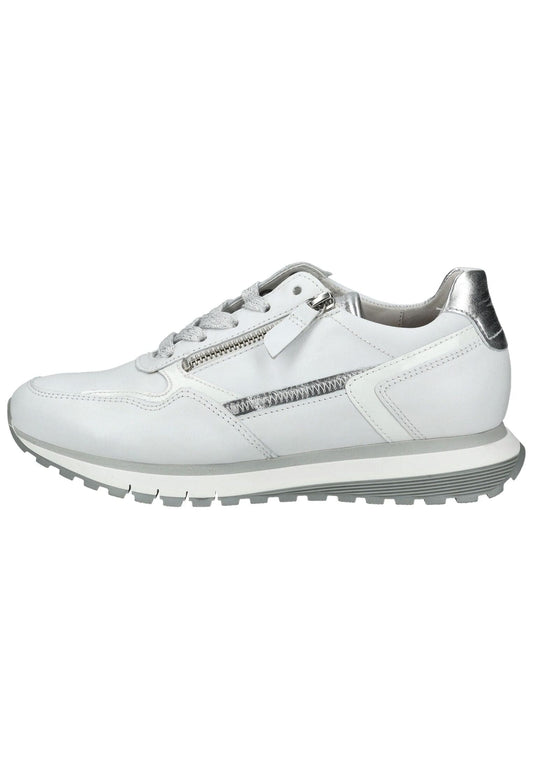 Gabor Comfort Sneaker Glattleder Weiß/Silber