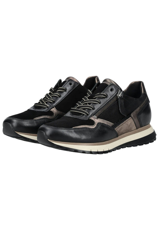 Gabor Comfort Sneaker Leder Schwarz/Grau
