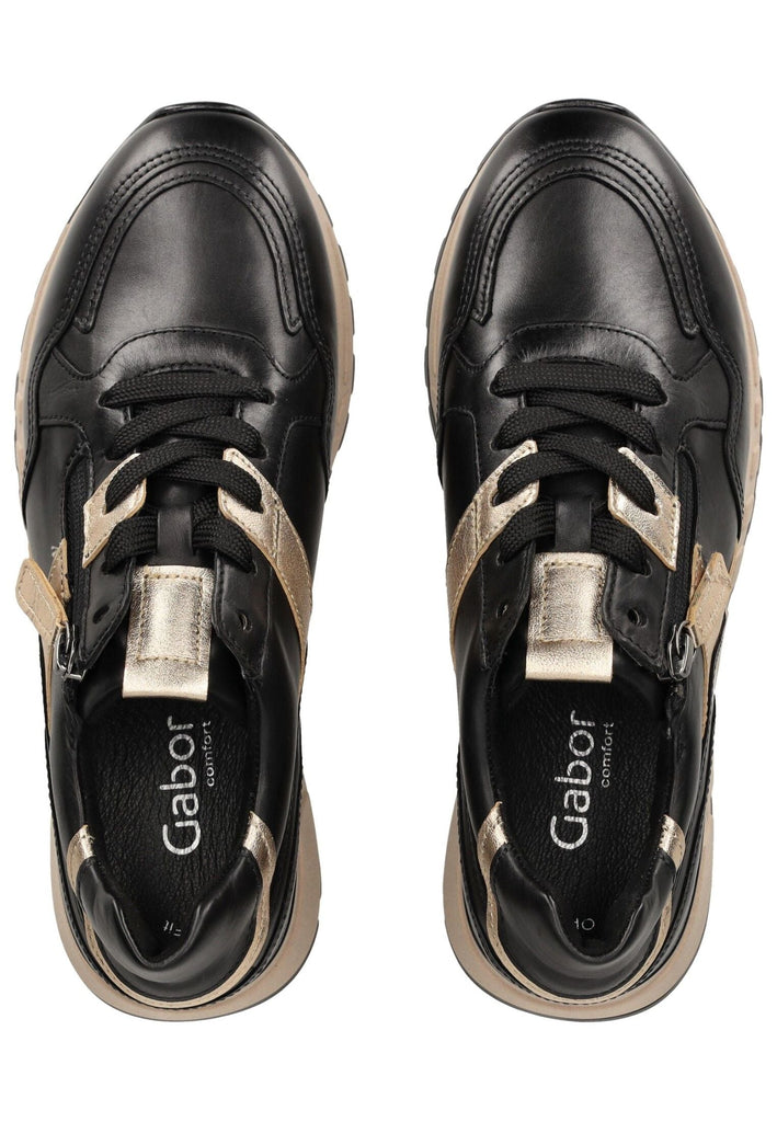 Gabor Comfort Sneaker Leder Schwarz/Weiß