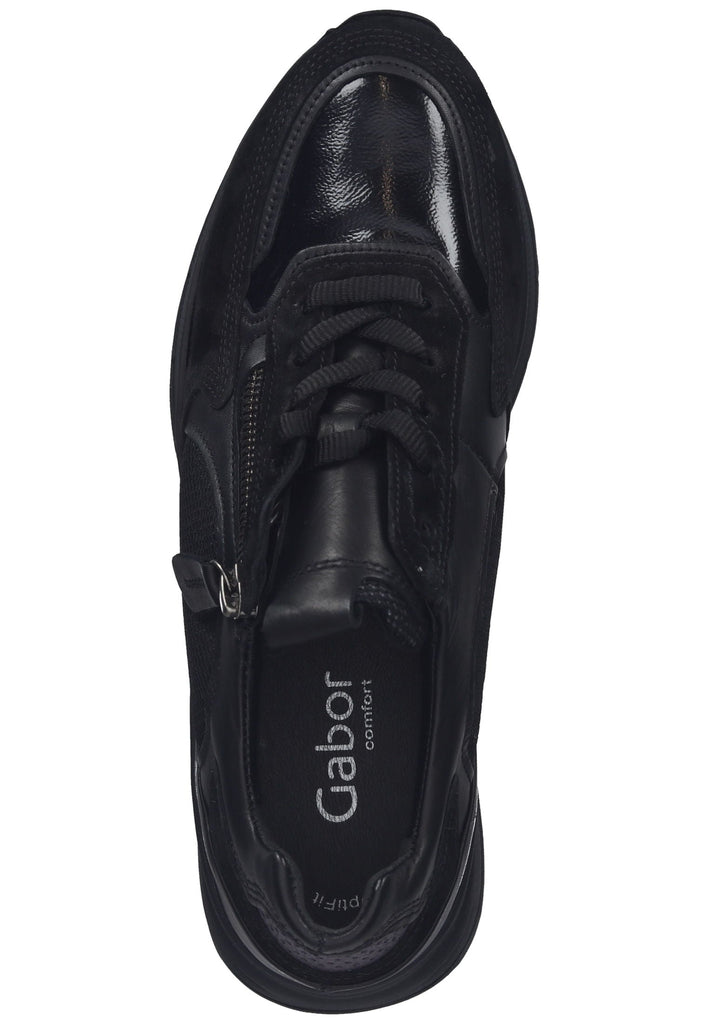 Gabor Comfort Sneaker Leder/Textil Schwarz Kombi