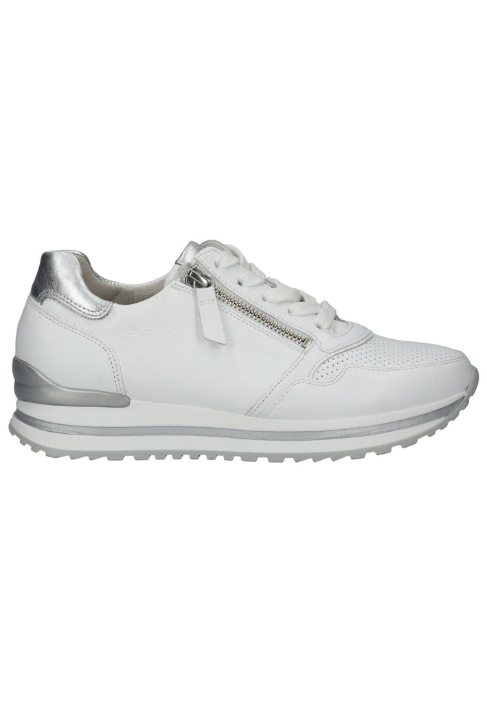 Gabor Comfort Sneaker Leder Weiß/Silber