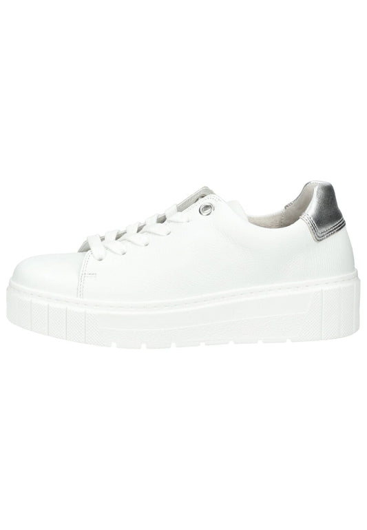 Gabor Comfort Sneaker Leder Weiß/Silber
