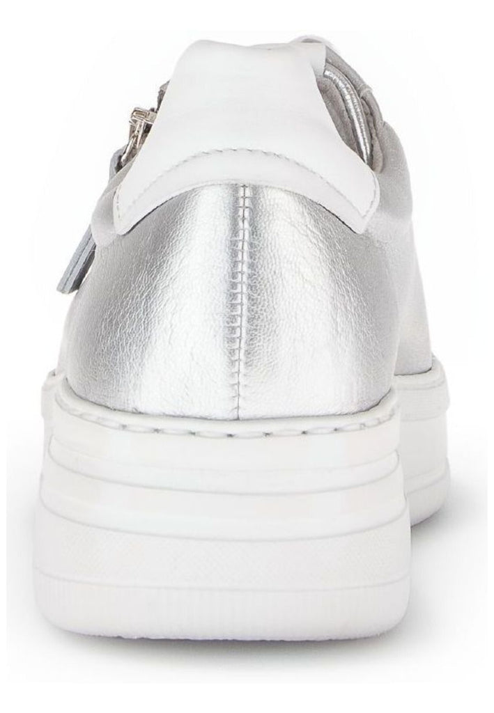 Gabor Comfort Sneaker Nappaleder Weiß/Silber