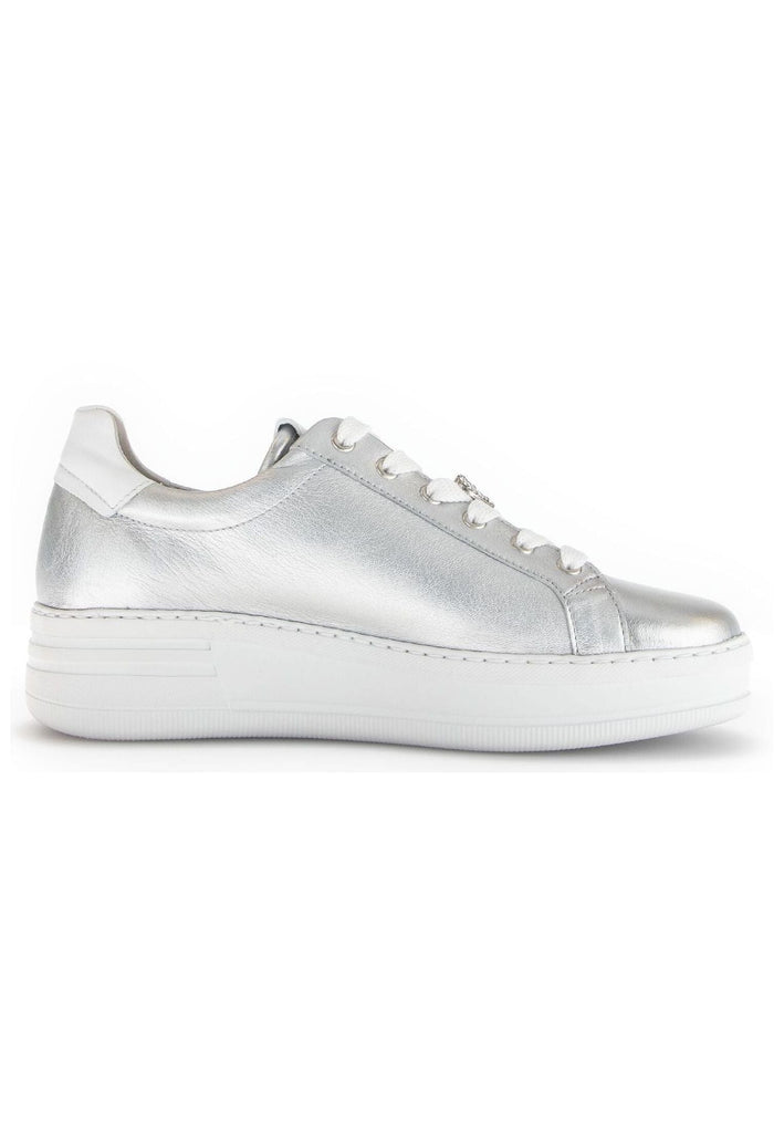 Gabor Comfort Sneaker Nappaleder Weiß/Silber