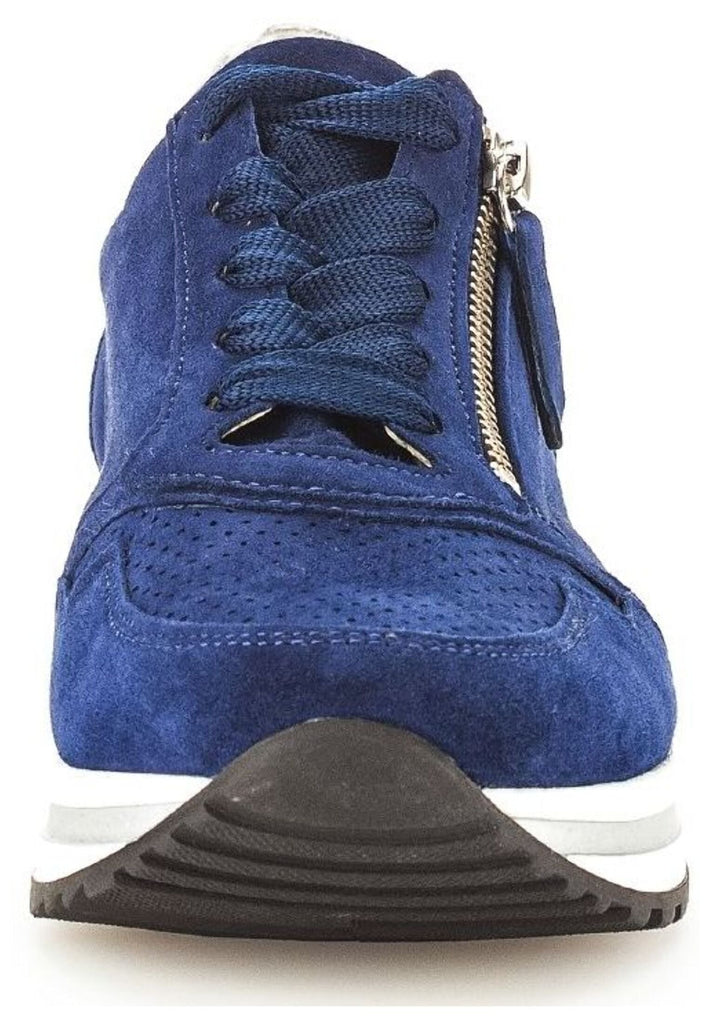 Gabor Comfort Sneaker Veloursleder/Textil Blau/Silber