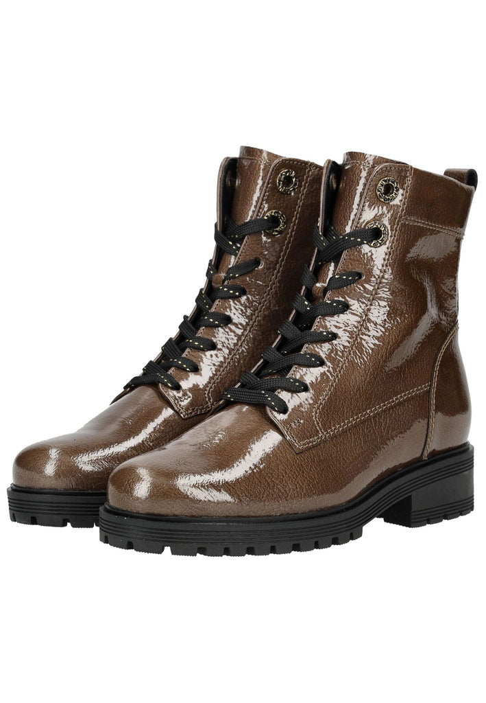 Gabor Comfort Stiefelette Leder Braun Lack