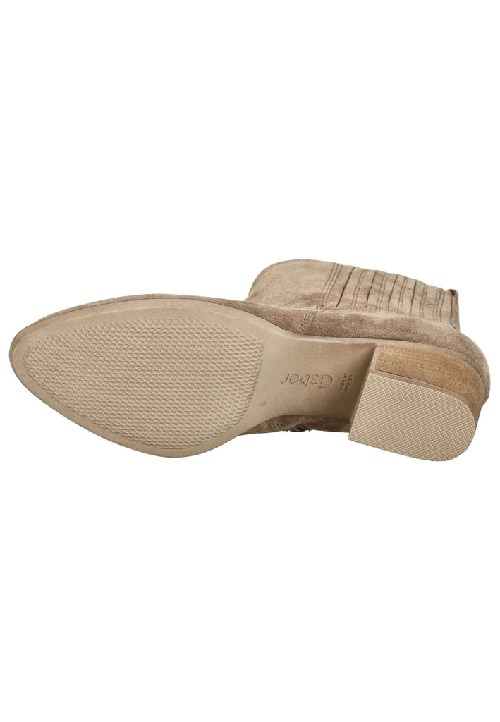 Gabor Comfort Stiefelette Veloursleder Beige