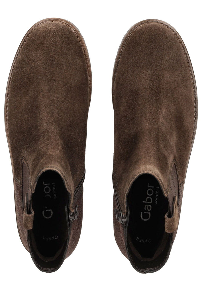 Gabor Comfort Stiefelette Veloursleder Braun