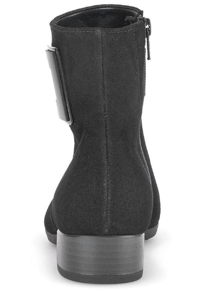 Gabor Comfort Stiefelette Veloursleder Schwarz Warmfutter
