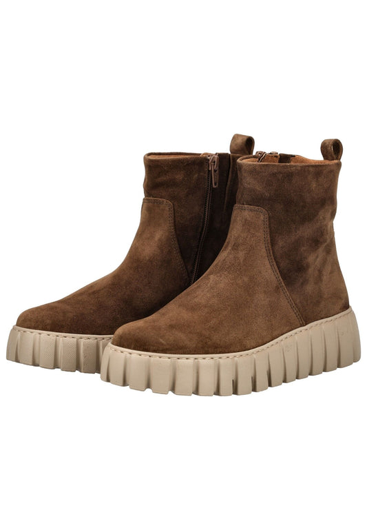 Gabor Comfort Stiefelette Veloursleder Whisky
