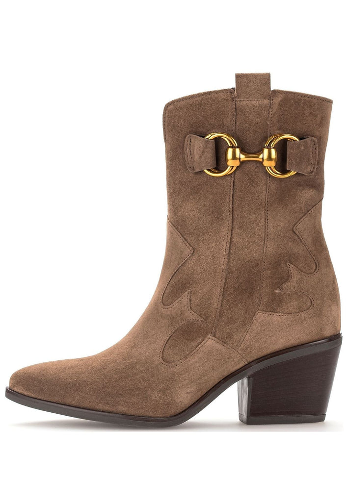 Stiefeletten Gabor Comfort Stiefelette Veloursleder Braun/Gold Warmfutter