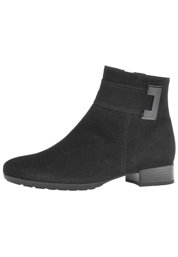 Stiefeletten Gabor Comfort Stiefelette Veloursleder Schwarz Warmfutter