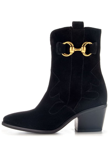 Stiefeletten Gabor Comfort Stiefelette Veloursleder Schwarz Warmfutter