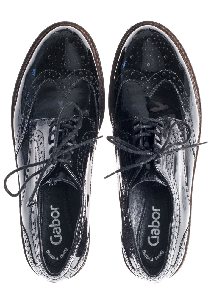 Gabor Halbschuhe Nappaleder Schwarz Lack