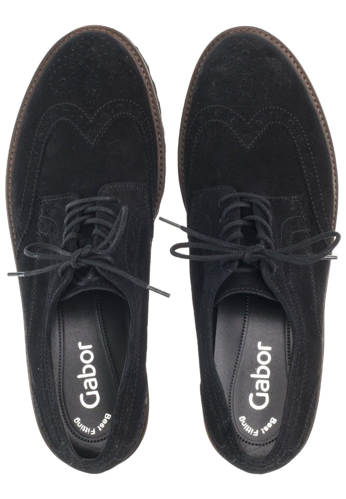 Gabor Halbschuhe Veloursleder Schwarz