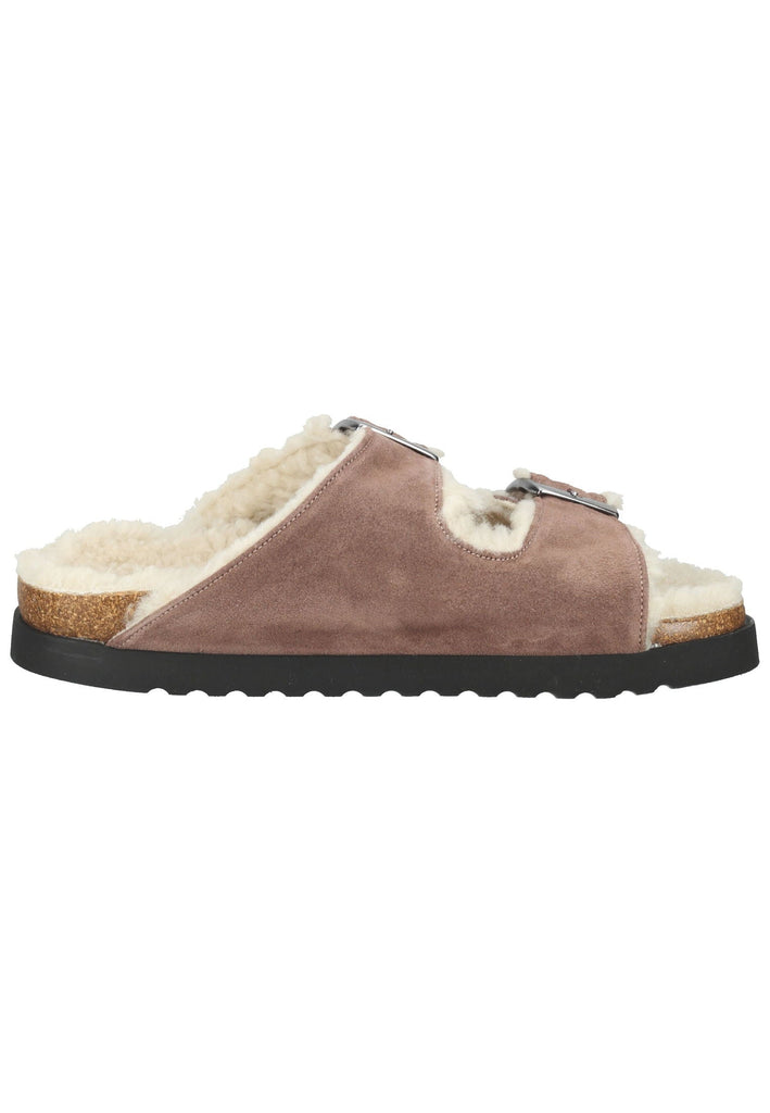 Pantoletten Gabor Hausschuhe Veloursleder Dunkelrosa Warmfutter