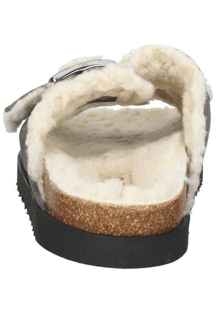 Pantoletten Gabor Hausschuhe Veloursleder Grau Warmfutter