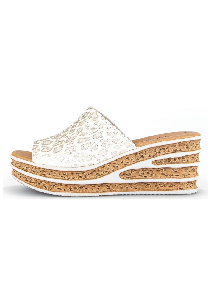 Pantoletten Gabor Pantoletten Leder Beige/Weiß