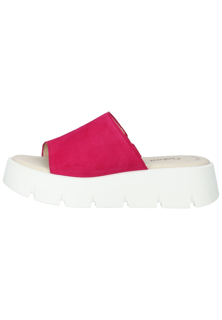 Pantoletten Gabor Pantoletten Veloursleder Pink/Weiß