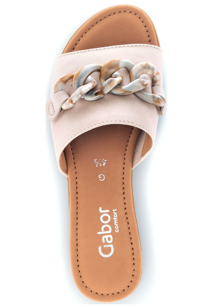 Gabor Pantoletten Glattleder Beige