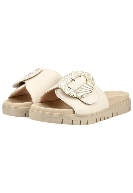 Gabor Pantoletten Glattleder Beige