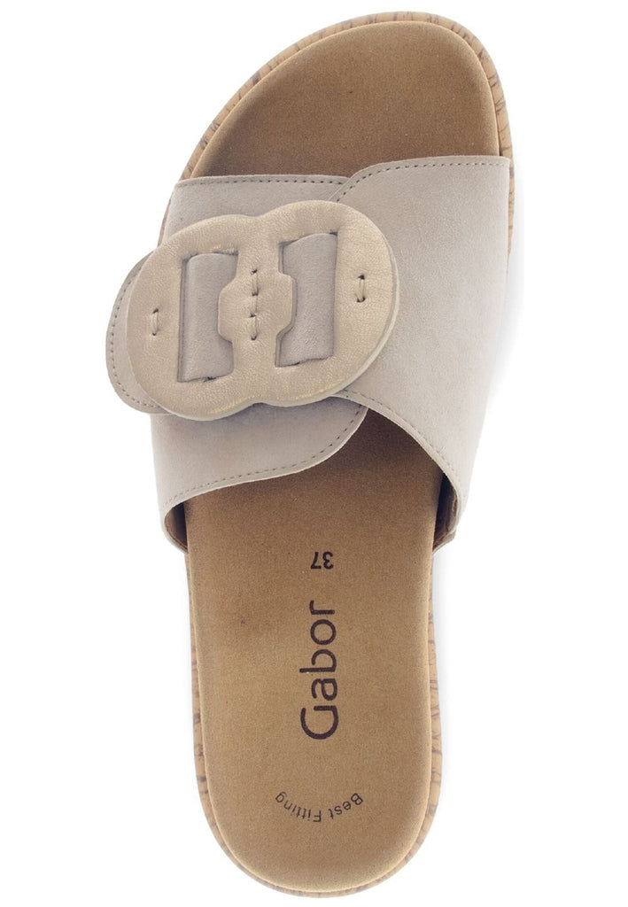 Gabor Pantoletten Leder Beige