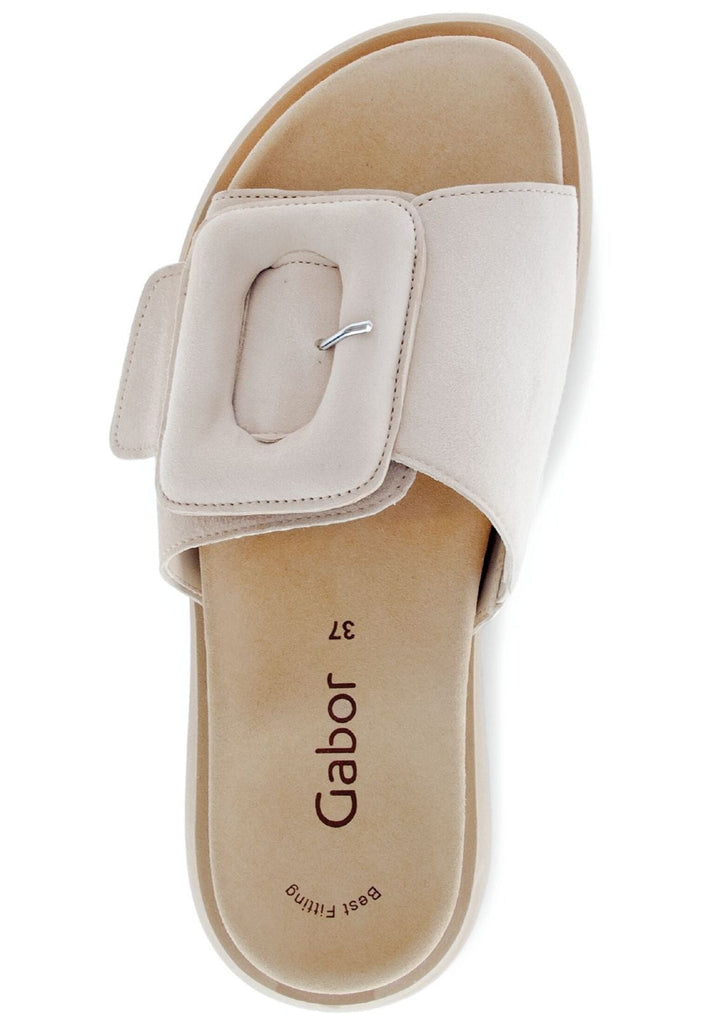 Gabor Pantoletten Leder Beige
