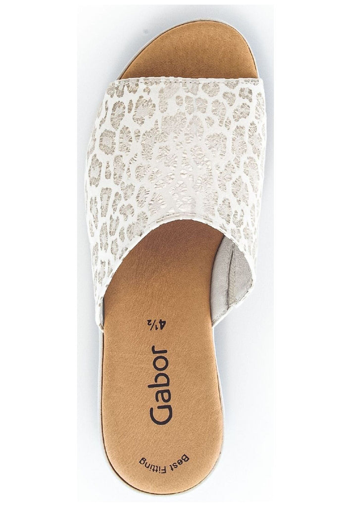 Gabor Pantoletten Leder Beige/Weiß