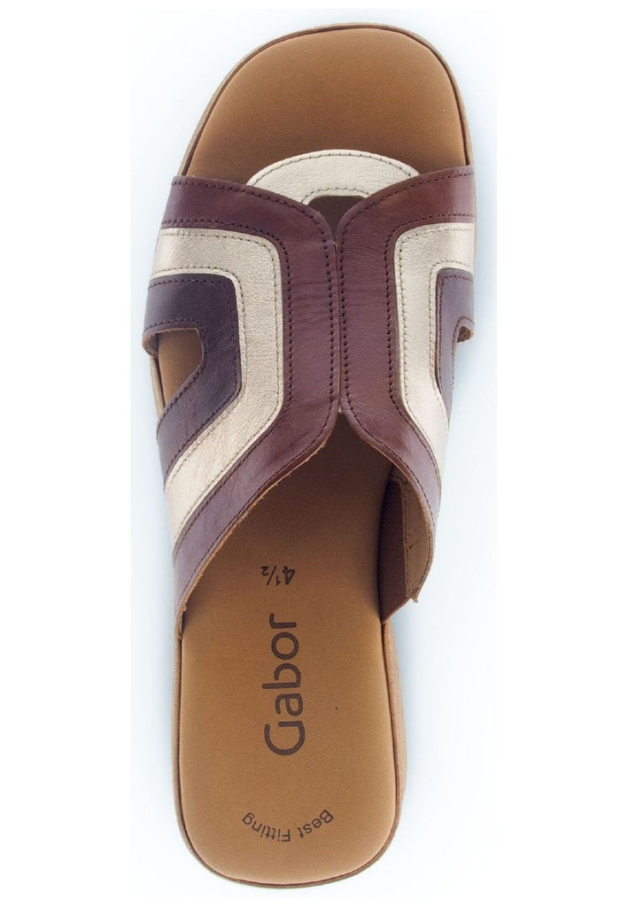 Gabor Pantoletten Leder Camel