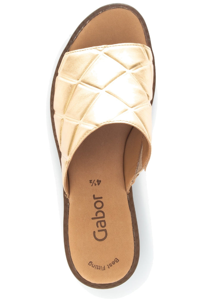 Gabor Pantoletten Leder Gold