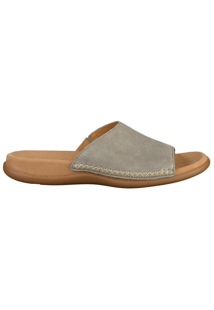 Gabor Pantoletten Leder Grau