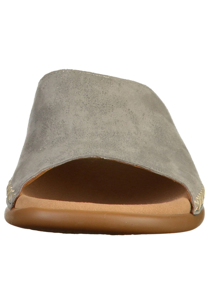 Gabor Pantoletten Leder Grau