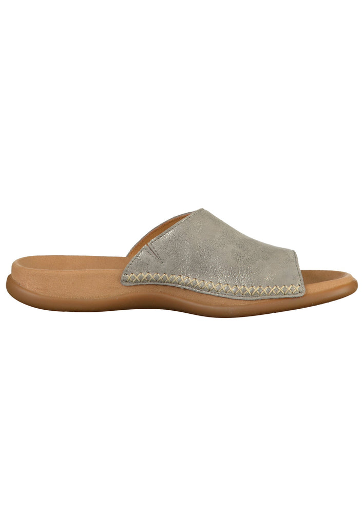 Gabor Pantoletten Leder Grau