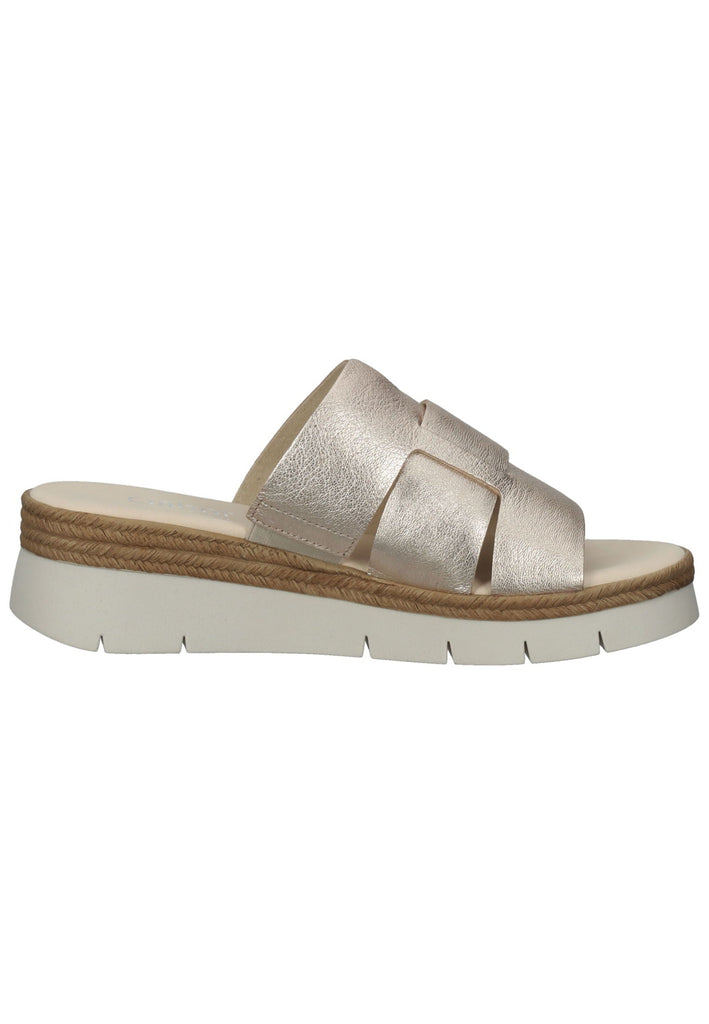 Gabor Pantoletten Leder Hellbeige