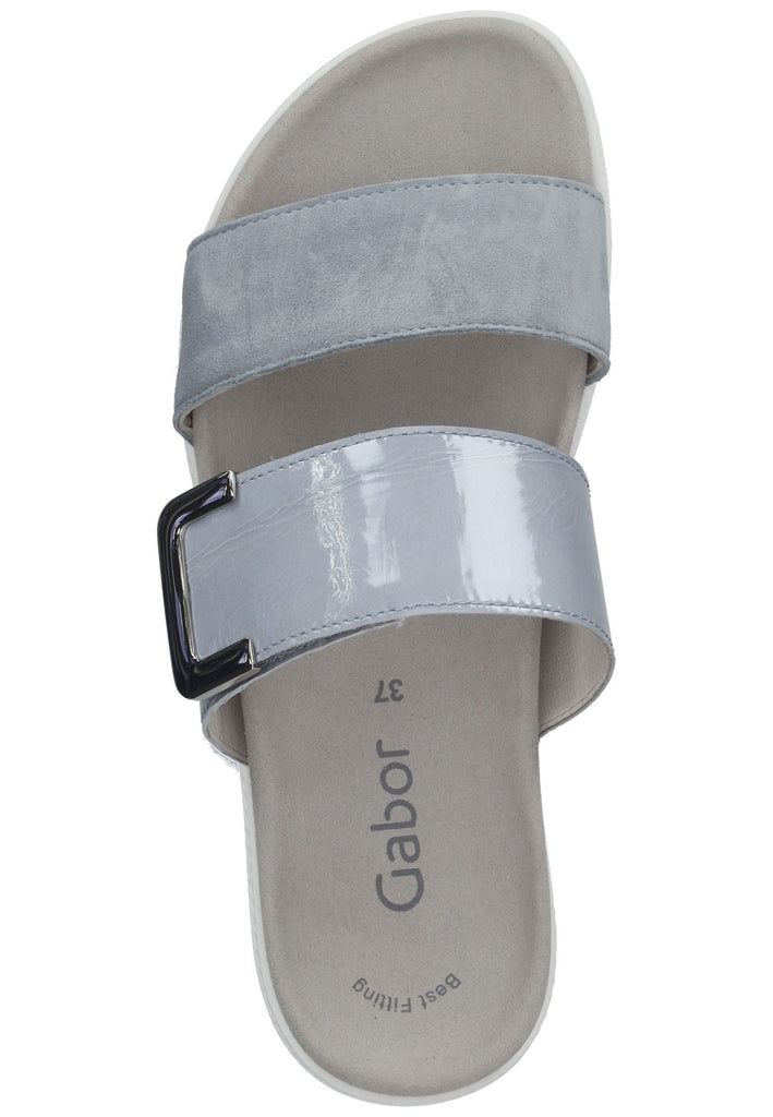 Gabor Pantoletten Leder Hellblau