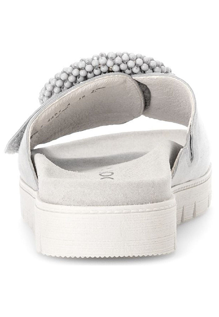 Gabor Pantoletten Leder Hellgrau