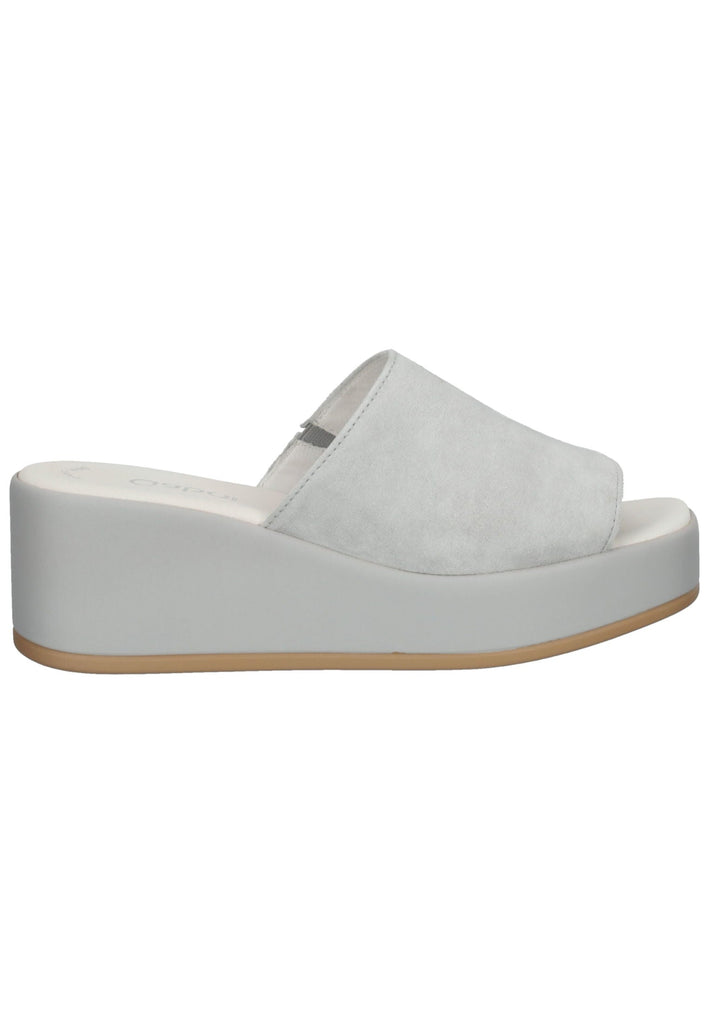 Gabor Pantoletten Leder Hellgrau