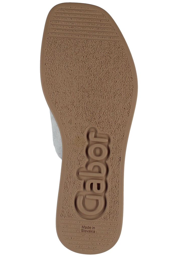 Gabor Pantoletten Leder Hellgrau