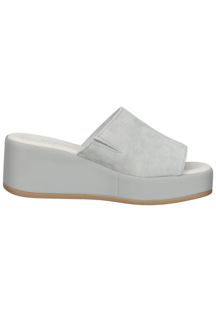 Gabor Pantoletten Leder Hellgrau