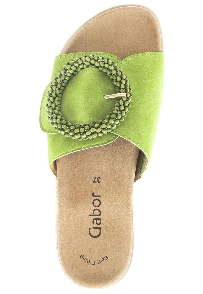 Gabor Pantoletten Leder Hellgrün