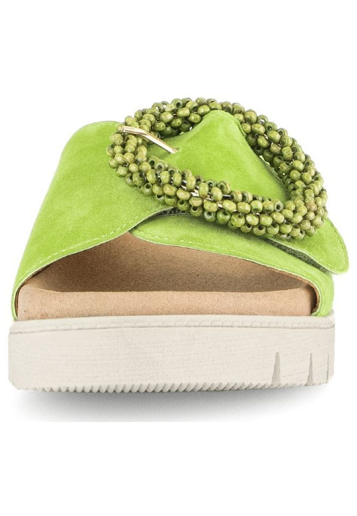 Gabor Pantoletten Leder Hellgrün